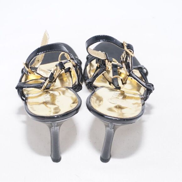 Guess by Marciano Black and Gold Strappy Heels, Size 7 - Picture 8 of 11